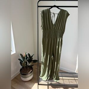 Old Navy Olive Green Wide Leg Jumpsuit